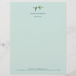 Custom Broad-schnabel Hummingbird Letterhead Briefbogen