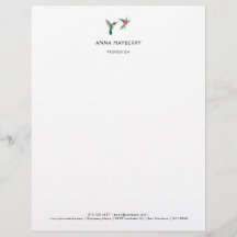 Custom Broad-tails Hummingbird Letterhead