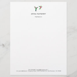 Custom Broad-tails Hummingbird Letterhead Briefbogen