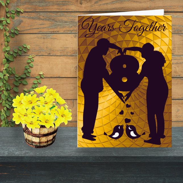 Custom Bronze 8. Wedding Anniversary Card Couple Karte (Von Creator hochgeladen)