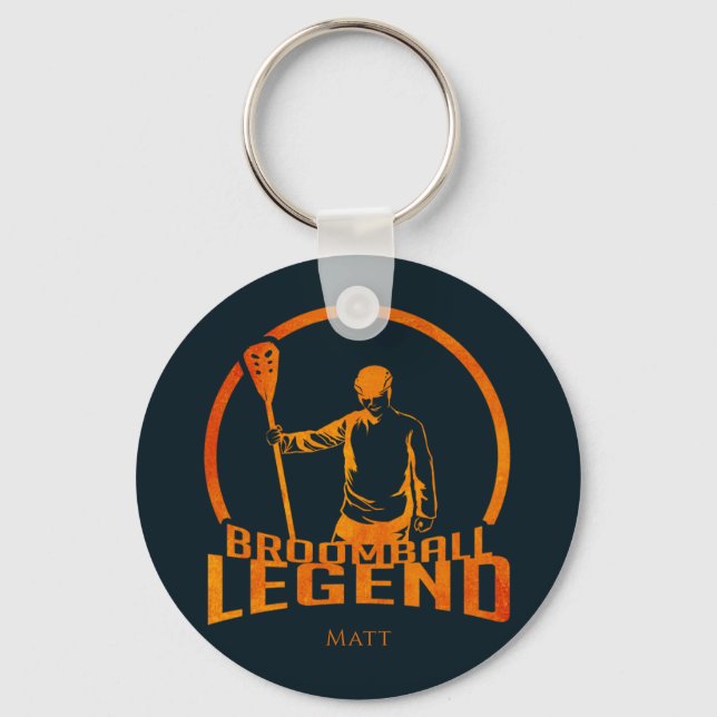 Custom Broomball Legende Niedlich Sports Schlüsselanhänger (Vorderseite)