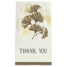 Custom Brown and White Leaf Vielen Dank Kleine Geschenktüte