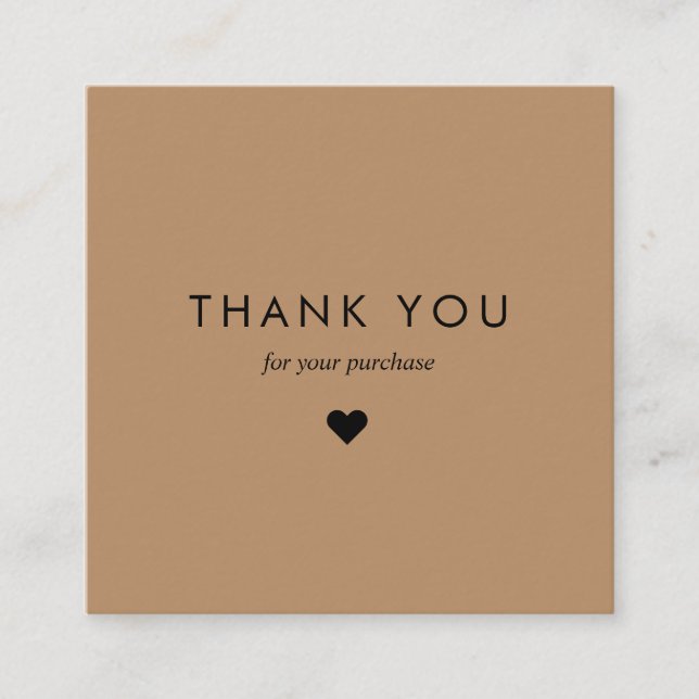 Custom Brown Typografy Business QR Code Vielen Dan Rabattkarte (Vorderseite)