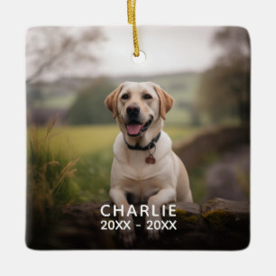 Custom Buffalo Kariert Foto Pet Memorial Keramikornament
