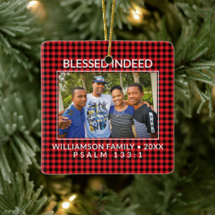 Custom Buffalo Karierte Familie Christlich Weihnac Keramikornament