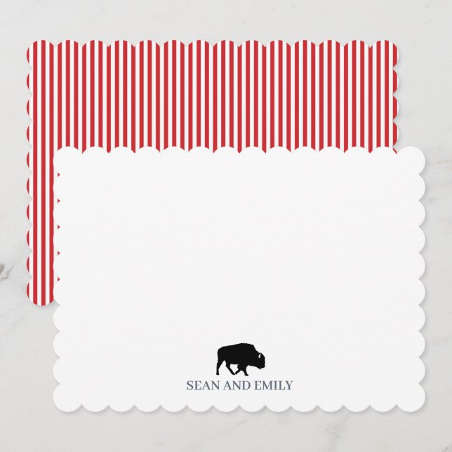 Custom Buffalo Stripe Logo Stationary Dankeskarte (Vorne/Hinten)