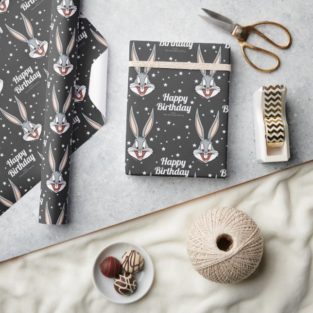 Custom BUGS BUNNY™ Happy Birthday Geschenkpapier (Kunsthandwerk)
