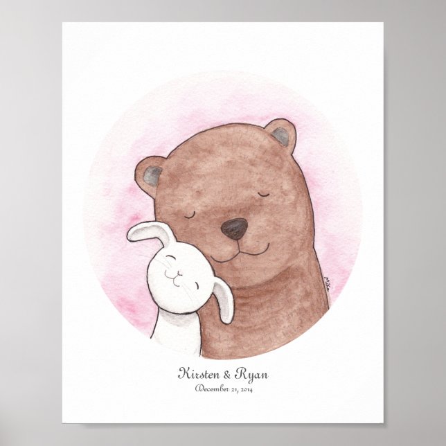 Custom Bunny & Bären Poster Personalisierte Art (Vorne)