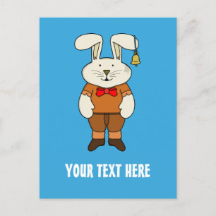 Custom Bunny mit einer Glocke in seinem Ohr Postkarte