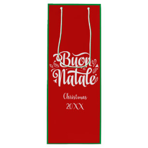 Custom Buon Natale Italienisch Frohe Weihnachten Geschenktüte Für Weinflaschen