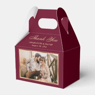 Custom Burgundy Wedding Foto Vielen Dank Geschenkschachtel