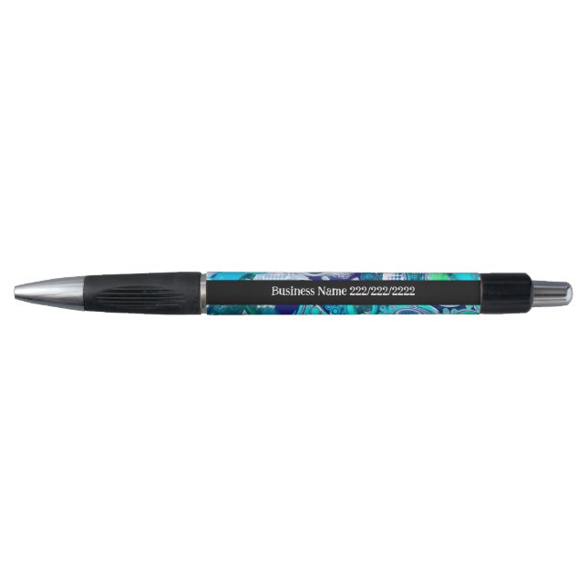 Custom Business Blue Sea Blubles Abstrakt Art Kugelschreiber (Vorderseite)