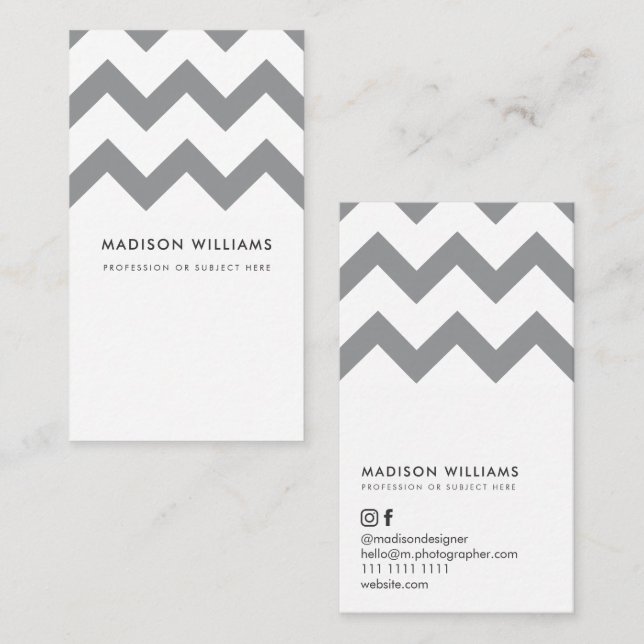 Custom Business Cards Minimal Zigzag Stilvoll Visitenkarte (Vorne/Hinten)