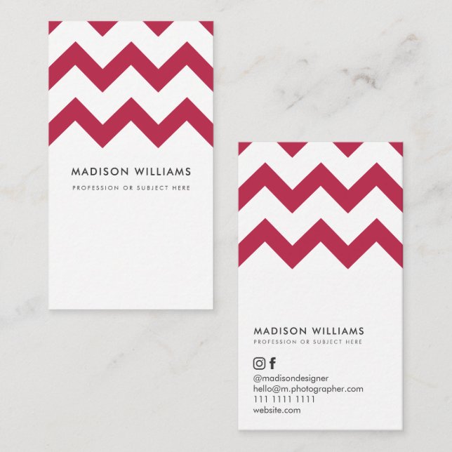 Custom Business Cards Minimal Zigzag Stilvoll Visitenkarte (Vorne/Hinten)