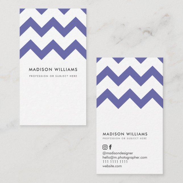 Custom Business Cards Minimal Zigzag Stilvoll Visitenkarte (Vorne/Hinten)