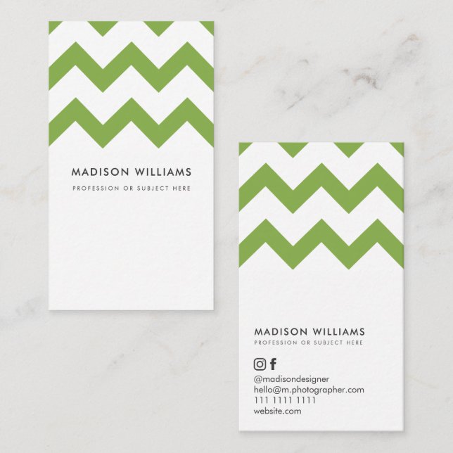 Custom Business Cards Minimal Zigzag Stilvoll Visitenkarte (Vorne/Hinten)
