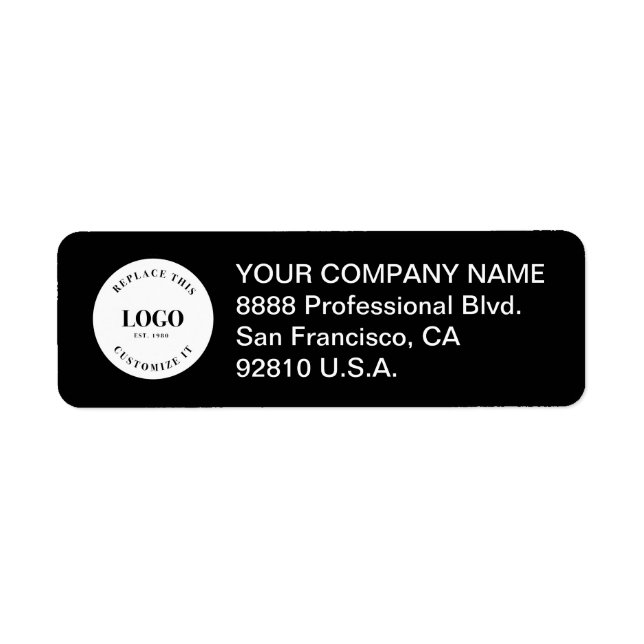 Custom Business Company Logo Black Return Address  (Vorne)