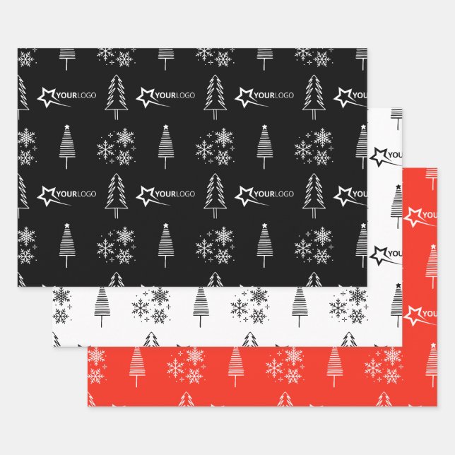Custom Business Company Logo Weihnachtsgeschenk Bl Geschenkpapier Set (Set)