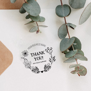 Custom Business Floral Vielen Dank Gummistempel
