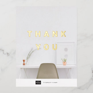 Custom Business Gold Forecard Vielen Dank Postcard Folie Einladungspostkarte