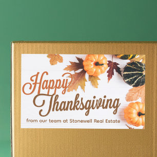 Custom Business Happy Thanksgiving Party Pumpkin Rechteckiger Aufkleber
