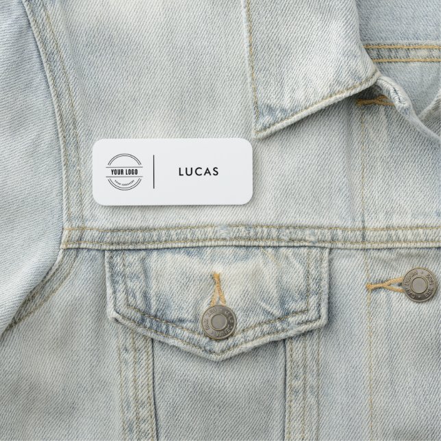 Custom Business Logo Basic Employee Staff Name  Na Namensschild (Beispiel)