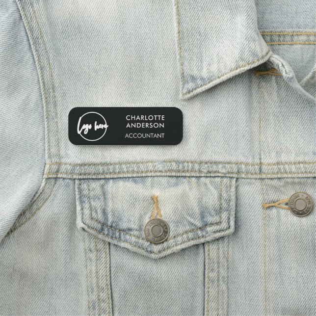 Custom Business Logo Basic Employee Staff Name Nam Namensschild (Beispiel)