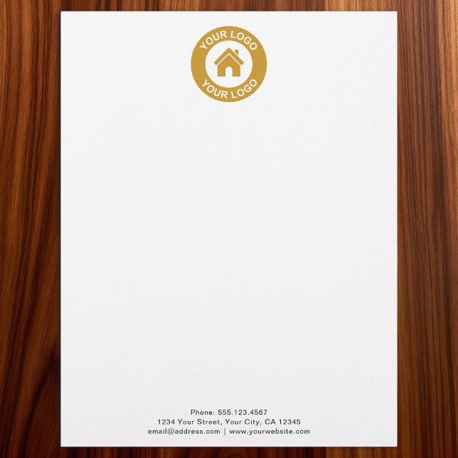 Custom Business Logo Black and White Personalized Briefbogen (Von Creator hochgeladen)