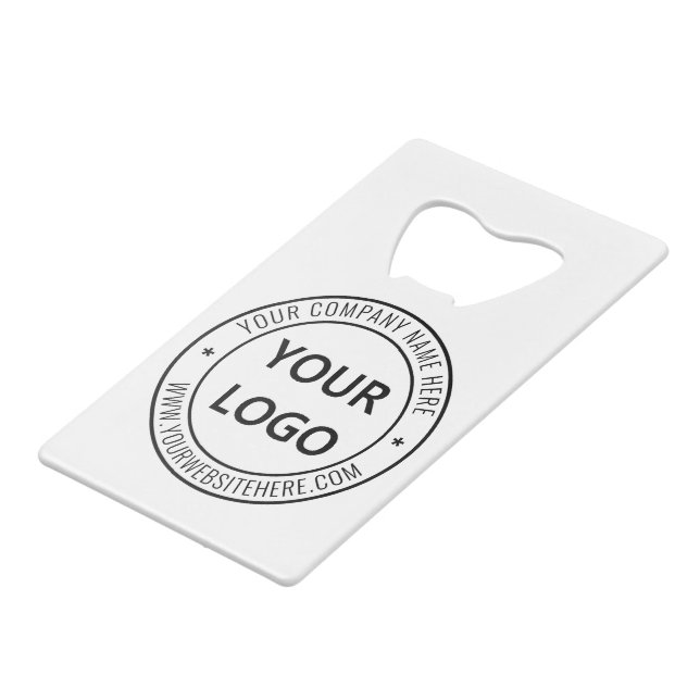 Custom Business Logo Bottle Opener Company Geldbeutel Flaschenöffner (Vorderseite Schrägansicht)