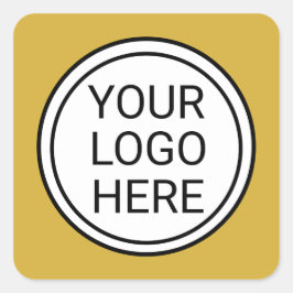 Custom Business Logo Branded Gold Quadratischer Aufkleber