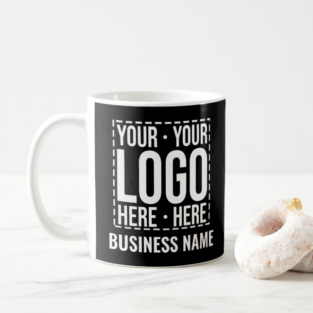 Custom Business Logo Company Personalized Modern Kaffeetasse (Mit Donut)