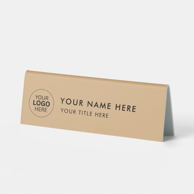 Custom Business Logo Desk Nameplate Table Tent Tischaufsteller (Rückseite)