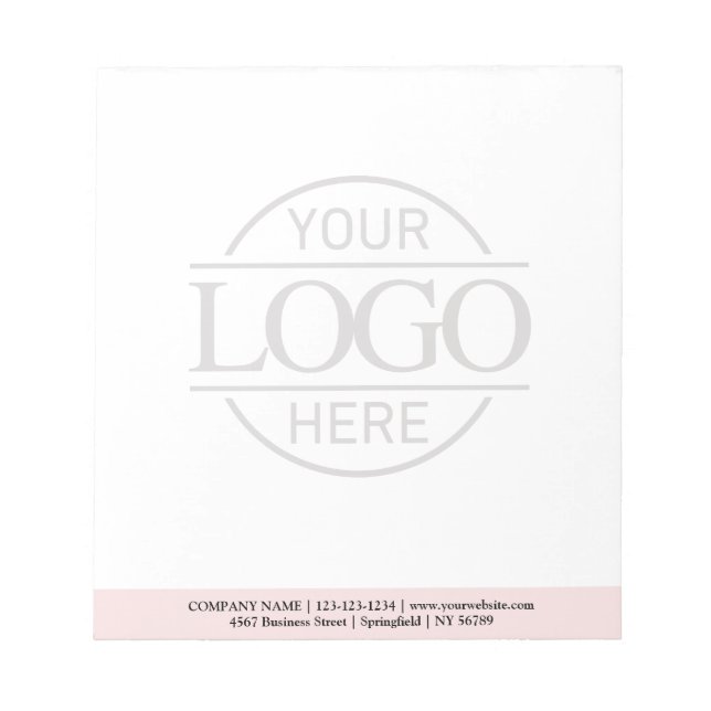 Custom Business Logo Faded Backdrop Modern Simple Notizblock (Vorderseite)