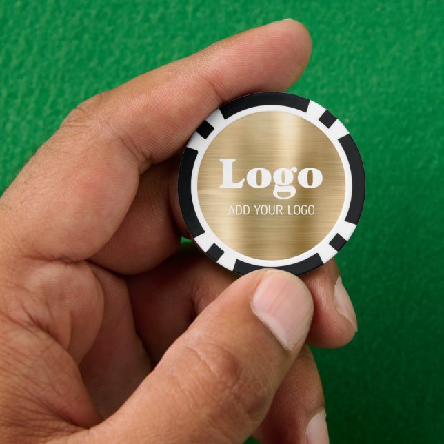 Custom Business Logo Gold Metallic Pokerchips (Hand)