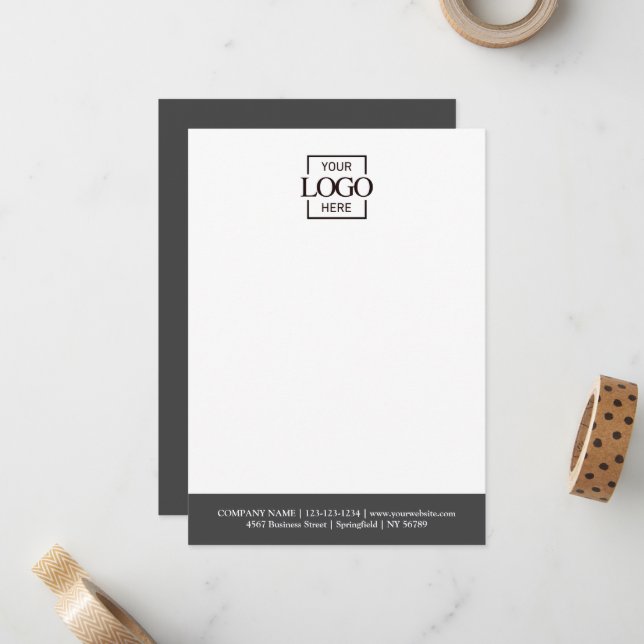 Custom Business Logo Modern Simple Minimalist Mitteilungskarte (Vorderseite/Rückseite Beispiel)
