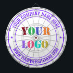 Custom Business Logo Name Ingo Company Dart Board Dartscheibe<br><div class="desc">Custom Colors and Font - Dart Board with Simple Personalized Your Business Logo Name Website Stamp Design - Promotional Professional Customizable Dartboards Gift - Add Your Logo - Image / Name - Company / Website or Phone , E-mail / more - Resize and move or remove and add elements /...</div>