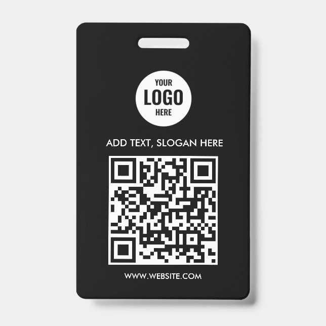 Custom  Business Logo Professional Simple White  Ausweis (Front)