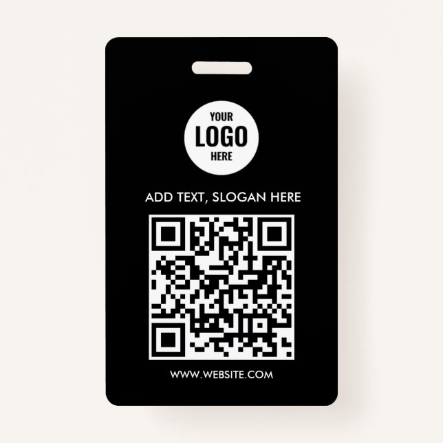Custom  Business Logo Professional Simple White  Ausweis (Vorderseite)