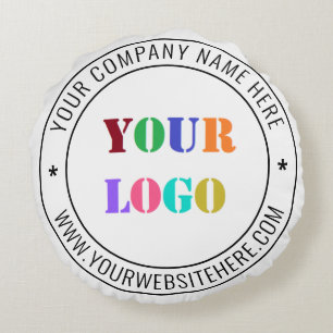 Custom Business Logo Promotional Round Pillow Rundes Kissen