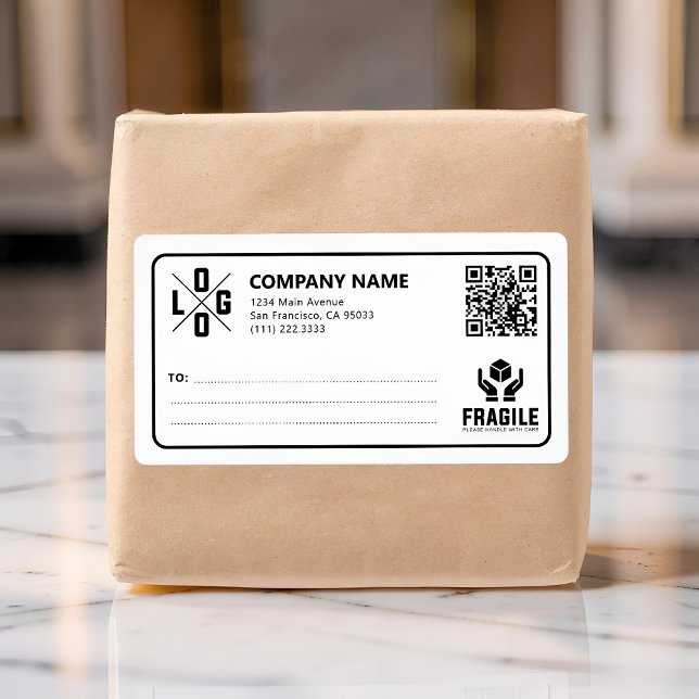 Custom Business Logo QR code Fragile Warn Shipping (Von Creator hochgeladen)