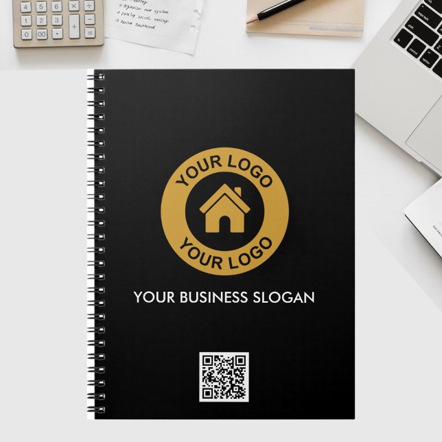 Custom Business Logo QR Code Text Promotional Note Notizblock (Von Creator hochgeladen)