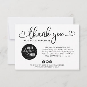 Custom Business Logo Social Media Heft Skript Dankeskarte