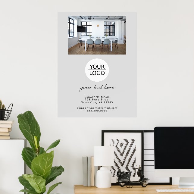 Custom Business Logo & Text Office Poster (Heimbüro)