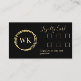 Custom Business Monogram Black Gold Loyalität Visitenkarte