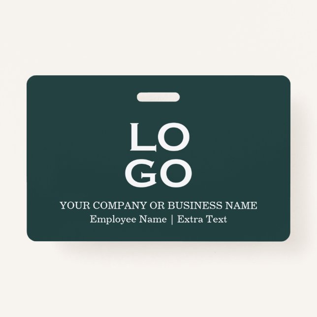 Custom Business or Company Logo & Title Pine Green Ausweis (Vorderseite)