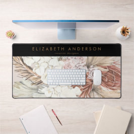 Custom Business Pampas GrassPremium Black Office Schreibtischunterlage