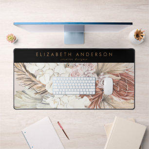 Custom Business Pampas GrassPremium Black Office Schreibtischunterlage