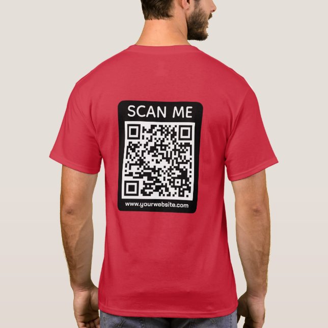 Custom Business QR Code Scan Me  T-Shirt (Rückseite)