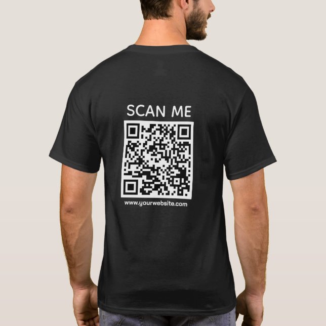 Custom Business QR Code Scan Me  T-Shirt (Rückseite)