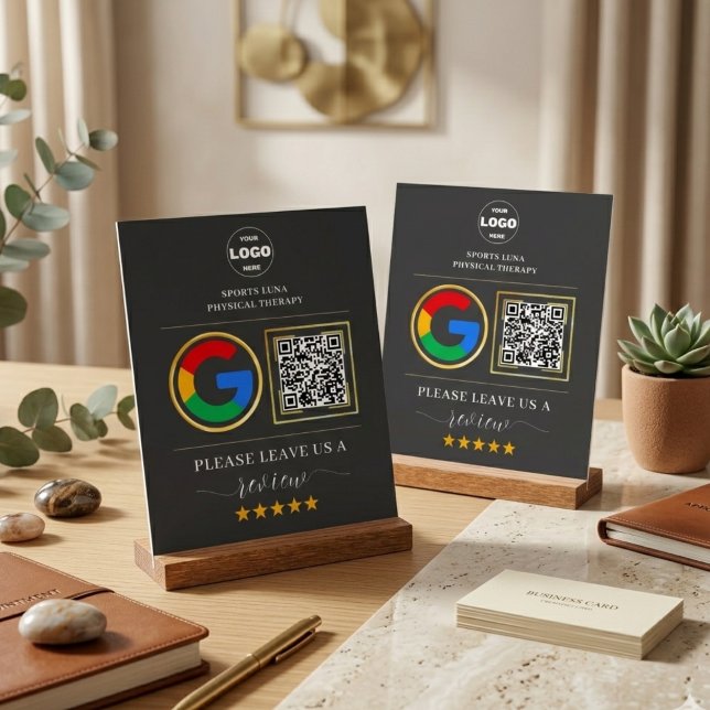 Custom Business Review Sign with QR Code & Logo Acrylschild (Custom Business Review Sign with QR Code & Logo
)